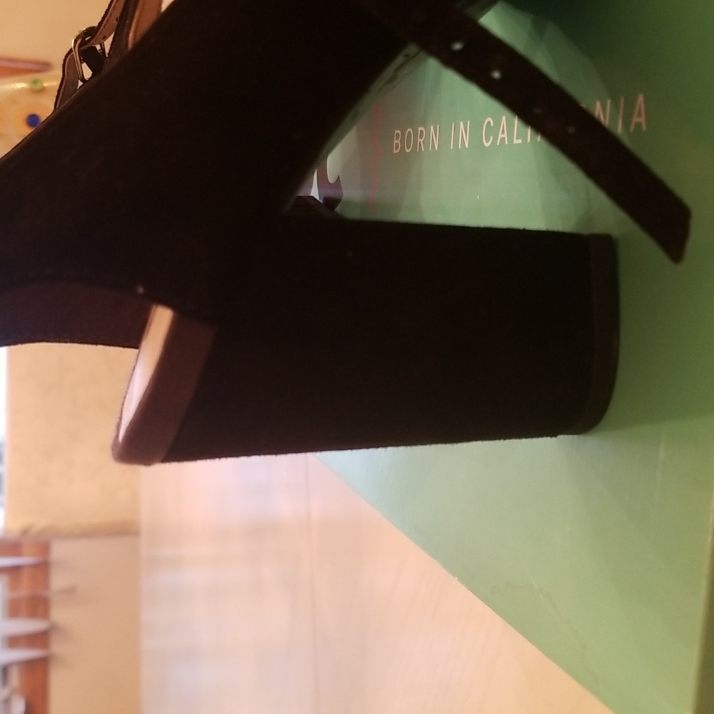 Brand new in box gorgeous black suede with ankle strap and strap across foot - Picture 2 of 8